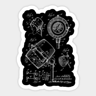 Hair Dryer Sound System Vintage Patent Hand Drawing Sticker